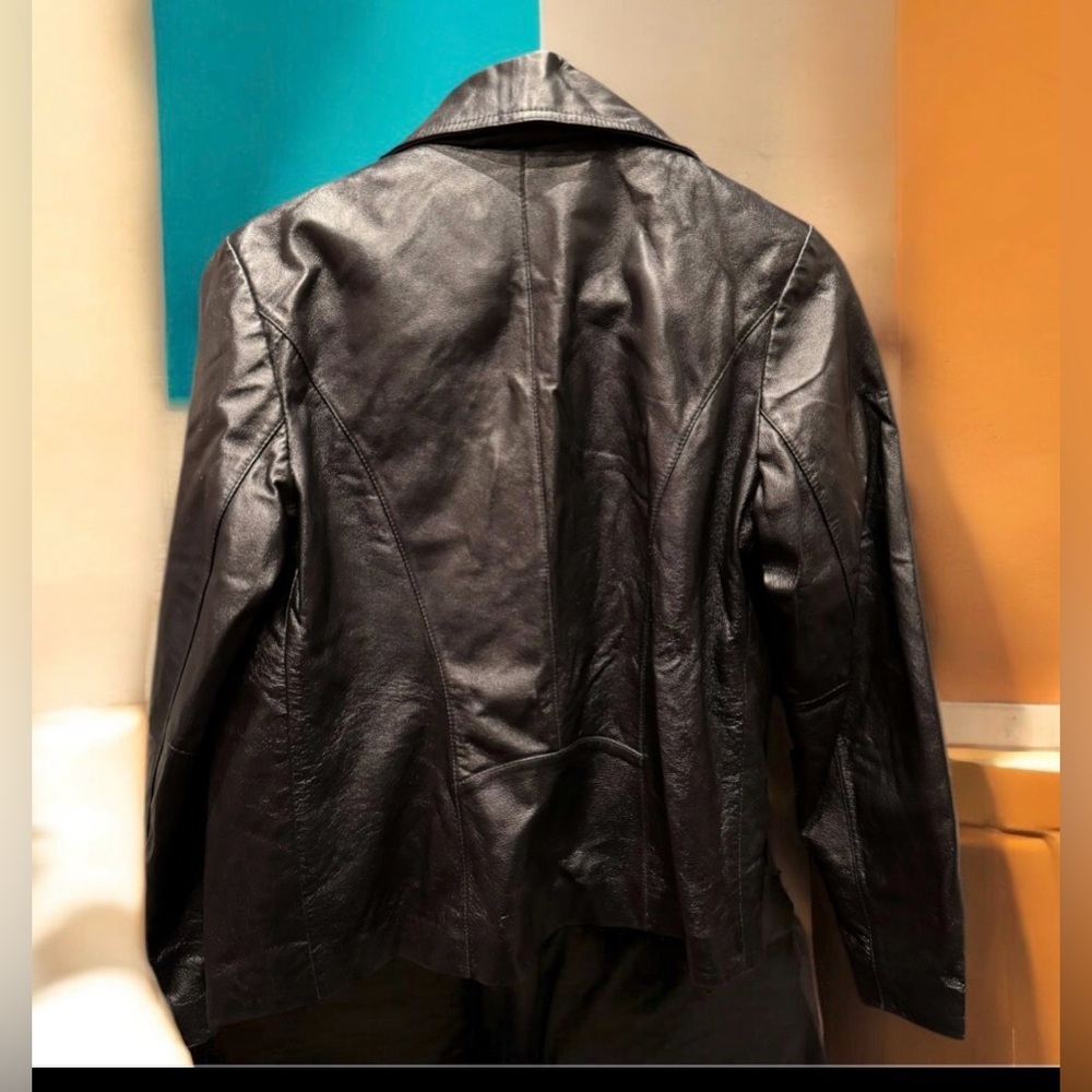 New York & Company Black faux Leather Jacket SMALL - Picture 3 of 7